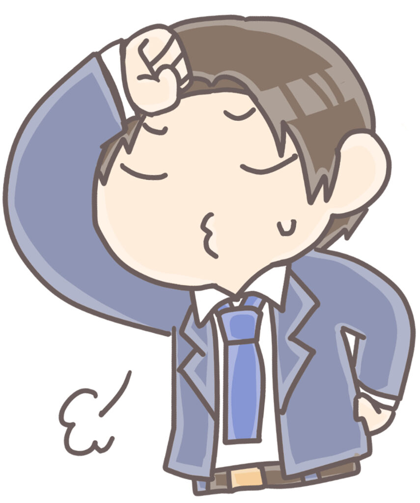 一息ついている男性