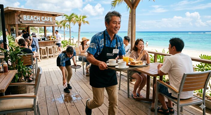真剣な作業をするおっさん