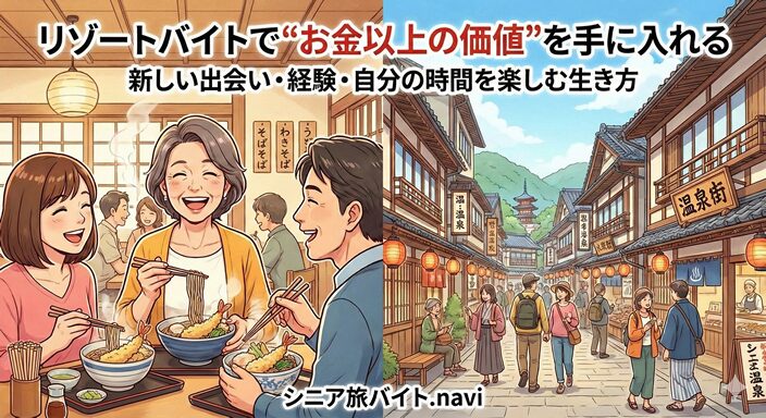 リゾートバイトでおかね以上の価値を手に入れるのイラスト図