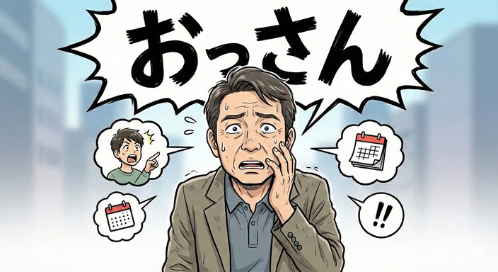 「おっさん」って言われて、はじめて焦ったのイラスト図