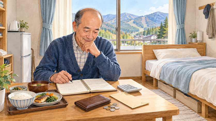 生活費と貯金を考える男性